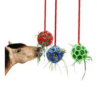 jiejack Heuball Pferd, Spielzeug für Pferde,Heuball Pferd,Hängende Heno Das Füttern Verlangsamen,Pferde Futterball Spielzeug Ziegen, Schafe (Blau + Grün + Rot)