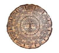 jiejack Tree of Life Wheel of The Year Wood Sign,Placa de madera de la rueda del año, 20 cm x 20 cm, diseño de árbol celta de la vida, calendario de vacaciones Wicca, hecho a mano, decoración de mesa