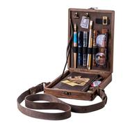 jiejack Writers Messenger Holzbox Messenger Wood Box,A5 Aufbewahrungsbox für Künstlerwerkzeuge und Pinsel,Für Outdoor Malen Zeichnen Skizzieren Schreiben