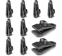 jiekong 10 pinzas para tiendas de campaña, clips para lonas de fijación, ganchos para lonas, a prueba de viento, abrazaderas para tiendas de campaña, accesorio antiviento (negro)