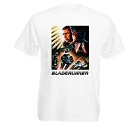 JIEKXAONF Blade Runner v23 T Shirt Black Movie Poster White