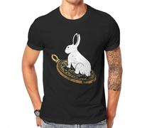 JIEKXAONF Follow The White Rabbit Retro Hipster Tshirts The M~a~t~r~i~x Neo Anderson Morpheus Film Male Style Fabric Tops T Shirt O Neck Black Mens