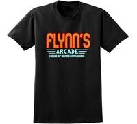 JIEKXAONF Men's Flynn'S Arcade T-Shirt Retro Gaming Movie Film Black