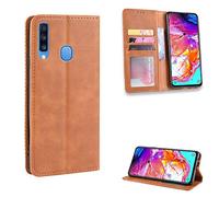 Jielangxin Funda de Cuero PU Funda para Samsung Galaxy A20S,Funda para Samsung SM-A207F/DS Galaxy A20S / SM-A207M/DS SM-A2070 SM-A207F SM-A207M Funda Carcasa Case Funda Brown