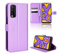 Jielangxin Funda de Cuero PU Funda para Vivo Y20S,Funda para Vivo Y20A V2052 V2034 / Y20i V2027 / Y20 2021 V2043 / Y20 2020 V2029 / Y11S Funda Carcasa Case Funda Purple
