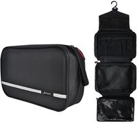 jiemei Neceser colgante impermeable, bolsa de lavado de viaje para hombres y mujeres con 4 compartimentos, tamaño compacto plegable, tela súper resistente, Marino Verde, M