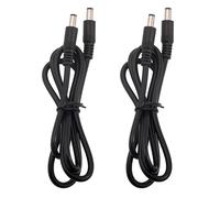 Jienk 2 cables de alimentación CC de 5,5 mm x 2,1 mm macho a macho de 12 V, CC 5,5 x 2,1 mm, 18 AWG, cable de repuesto para cámara de seguridad CCTV, DVR, tira de luz LED, taladro de uñas eléctrico (3