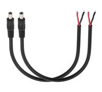 Jienk 2 cables de alimentación de 1 pie 14 AWG 15 A 12 V CC, 5,5 mm x 2,5 mm, enchufe macho a cable desnudo, cable de reparación de extremo abierto para cámara de seguridad CCTV, DVR, fuente de
