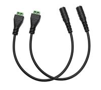 Jienk 2 cables de reparación de terminales hembra de 5,5 mm x 2,1 mm de CC de 5,5 mm x 2,1 mm, cable de alimentación de extensión sin soldadura DC5521 de 10 pulgadas