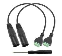 Jienk 2 cables XLR3 de 13 pulgadas XLR macho a terminal de 3 pines con destornillador para altavoces, micrófono, sonido, equipo de iluminación de escenario, actuación en vivo y grabación