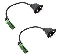 Jienk 2 paquetes RJ45 hembra a 8 pines adaptador de bloque de terminales de tornillo para Cat7 Cat6 Cat5 Ethernet Extender CCTV Digital Internet, RJ45 hembra conector a 8 pines Ethernet