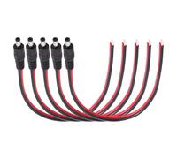 Jienk 5 cables de alimentación CC de 1 pie 14 AWG de 5,5 mm x 2,1 mm, 20 A DC5521 macho a cable desnudo para cámara de seguridad CCTV, DVR, fuente de alimentación de tira de luz LED