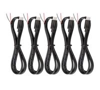 Jienk 5 cables USB tipo C de 2 núcleos de 3.2 pies, 22 AWG, enchufe macho USB-C de 3 A 5 V a cable desnudo de 2 pines, cable de extensión de extremo abierto para cable de reparación de bricolaje