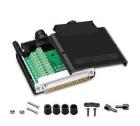 Jienk Adaptador serie DB37 macho RS232 D-SUB de 16 mm, conector de placa de ruptura sin soldadura con accesorios de funda
