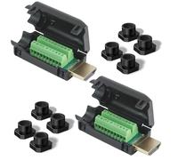 Jienk - Conector HDMI sin soldadura macho rápido, terminal de puerto sin soldadura con accesorios de caja (2 unidades)