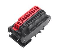 Jienk Módulo de distribución de energía de 300 V CC 10 A, 2 en 10 salidas, riel DIN, conector de terminal de cable de palanca de posición 2 x 10 para cable de empalme de bricolaje