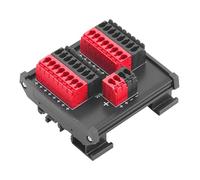 Jienk Módulo de distribución de energía de 300 V CC 10 A, 2 en 16 salidas, riel DIN, conector de terminal de cable de palanca de posición 2 x 16 para cable de empalme de bricolaje