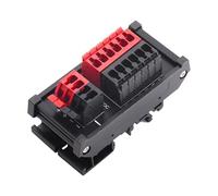 Jienk Módulo de distribución de energía de 300 V DC10A de 2 en 6 salidas, riel DIN, conector de terminal de cable de palanca de posición de 2 x 6 para cable de empalme de bricolaje