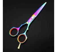 JIESENYU Juego de tijeras de peluquería de color de 5.5 pulgadas, kit de tijeras de corte y adelgazamiento para hombres, mujeres, niños, hogar, salón, peluquería (color 1 unidad)