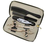 JIESENYU Peluquero Profesional 6 pulgadas Tijeras de peluquería Tijeras de corte de oro 440C de alta calidad y juego de tijeras para el cabello escaso
