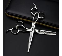 JIESENYU Tijeras de peluquero profesional de 6.0 pulgadas Tijeras de peluquería para el cabello, dientes perfilados (juego)