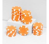 JIESITE Fichas de póquer ABS Monte Carlo de 11,5 gramos, fichas de póquer de grado de casino para Texas Hold'em, Blackjack, juegos de póquer nocturno de cartas, paquete de 50 (naranja)