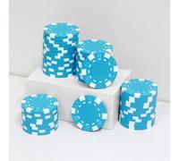 JIESITE Fichas de póquer ABS Monte Carlo de 11,5 gramos, fichas de póquer de grado de casino para Texas Hold'em, Blackjack, juegos de póquer nocturno de cartas, paquete de 50 unidades (azul claro)