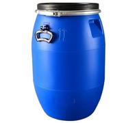 JIESOO Barril Grande Almacenamiento Agua Plástico Azul con Tapa Bloqueo Y Anillo Cierre Tanque Portátil Grado Industrial Alimenticio,for Emergencias A Largo Plazo(160L)