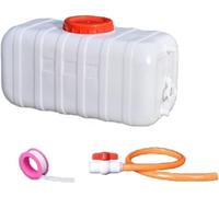 JIESOO Depósito de agua para exteriores, tanques de almacenamiento grandes de plástico, contenedores de emergencia, portátil para acampar con grifo y senderismo (blanco, 25 L)