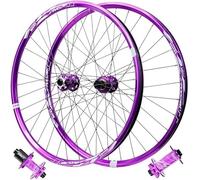 JIESOO Juego Ruedas Bicicleta Montaña 26 27,5 29 Pulgadas, Ruedas Ciclismo Montaña con Freno Disco Aleación Aluminio for Cassette 7/8/9/10/11 Velocidades, 2150G,Púrpura(Thru AXLE,29 Inch)