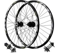 JIESOO Juego Ruedas Bicicleta MTB Llanta Bicicleta Aleación Aluminio, Bujes Casete Rueda Delantera Trasera Montaña con Rodamiento Sellado 32H for 7-12 Velocidades(Black Front+Rear,29 Inch)