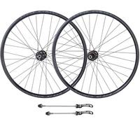 JIESOO Juego Ruedas Bicicleta MTB Sin Cámara, Buje Rodamientos Sellados For Bicicleta Montaña Aleación Aluminio, Freno Disco QR 9 Mm Y 32 Orificios for Velocidades 7/8/9/10/11(Black,26 Inch)