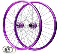 JIESOO Juego Ruedas MTB 26 27,5 29 Pulgadas, Freno Disco Aleación Aluminio,Llanta Rueda Trasera Bicicleta 32 Orificios Eje Pasante 142 Mm, For 8-11 Velocidades, Púrpura(15*100mm/12*142MM,27.5 INCH)