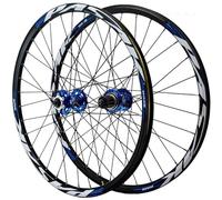 JIESOO Juego Ruedas MTB 26/27,5/29 Pulgadas,Freno Disco Liberación Rápida,Llanta Aleación Doble Capa, Rueda Delantera Y Trasera for Cassette 7 A 12 Velocidades 32 Agujeros(Blue,27.5inch)