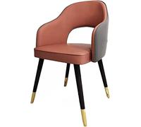 JIESOO Modernas Sillas Brazo Acentuadas Sala Estar,Sillas de Comedor Cocina,Sillas Oficina Sala Estar,Asientos Cuero PU Estilo Medieval, Patas Metal(Khaki Kaki)