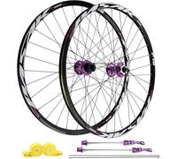 JIESOO MTB 26 27.5 29 Ruedas de freno de disco 32H de aleación de aluminio y bujes HG, rueda delantera 100 x 9 mm/trasera 135 10 compatible con 7-12 velocidades (morado, 29 pulgadas)