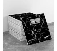 Jievmrs Azulejos Adhesivos Cocina Lámina Autoadhesiva Cuadrada de 30 X 30 cm para Azulejos de Pared, con Imitación de Mármol Brillante, para Proteger la Pared de la Cocina(Style 8,40 Sheets)