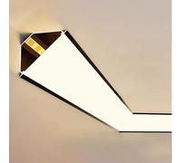 Jievmrs Perfil Aluminio TiraLed Canal de Iluminación LED con Moldura de Corona Negra, Riel de Aluminio para Iluminación Indirecta de Techo para Tira LED, Difusor LED Flexible para Zócalo(98.4ft/30m)