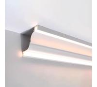 Jievmrs Perfil Aluminio TiraLed Iluminación Indirecta LED para Molduras de Techo, Decoración de Techos, Sistemas de Iluminación LED Lineal en Riel para Zócalos, Canal de Aluminio(13.5m/44.3ft)