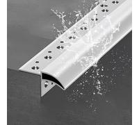 Jievmrs Perfil de Transición para Suelo Tira de Moldura Metálica para Riel de Goteo de Borde de Techo, Riel Deflector de Lluvia de Aluminio para Paredes Exteriores/Alféizares de Ventanas(1.2m/3.9ft)