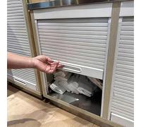 Jievmrs Puerta Plegable Kit de Puerta Corrediza de Persiana, Puerta Enrollable para Armario con Tirador y Riel Metálico, Puertas Plegables para Armarios de Cocina(65x65cm(25.6x25.6))