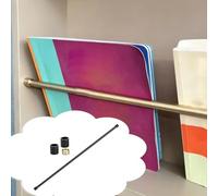 Jievmrs Riel de Estante Barandilla Decorativa para Estanterías Flotantes, Barra de Protección de Aluminio para Estanterías Colgantes, Kit de Rieles para Gabinetes de Cocina(Black,14in/36cm)