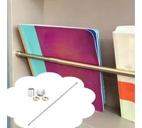 Jievmrs Riel de Estante Barandilla Decorativa para Estanterías Flotantes, Barra de Protección de Aluminio para Estanterías Colgantes, Kit de Rieles para Gabinetes de Cocina(Silver,18in/46cm)