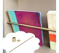 Jievmrs Riel de Estante Barandilla Decorativa para Estanterías Flotantes, Barra de Protección de Aluminio para Estanterías Colgantes, Kit de Rieles para Gabinetes de Cocina(Gold,25in/64cm)