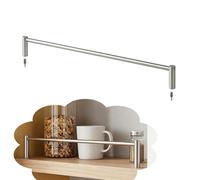 Jievmrs Riel de Estante Barandilla Protectora Plateada para Estantes de Armarios de Cocina, Barandilla Basculante de Acero Inoxidable con 2 Postes en Los Extremos, Kit de Herrajes(17in/43cm)