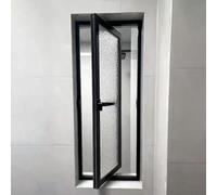 Jievmrs Ventana Ventana para Sótano con Vidrio Templado, Ventanas de Ventilación Giratorias de 360° para Baño, Mosquitera de Montaje Empotrado para Ventanas de Reemplazo(Black,20x22in/50x55cm)