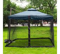 JIEXUHDE Mosquitera para sombrilla de patio al aire libre, mosquitera cuadrada de 3 x 3 x 2,3 m, mosquitera de poliéster con puerta con cremallera y cuerda ajustable (300 x 300 x 230 cm, negro)