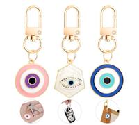 JIEYAO 3pz Coloridos Llaveros de Mal de Ojo, Llaveros de Mal de Ojo, Protección de Buena Suerte, Amuleto de la Suerte, Ojo Turco, Llavero de Coche para Mujer, Bolso, Llave, Joyería