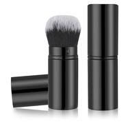 JIEYAO Brocha de maquillaje retráctil Kabuki, brocha redonda para base de viaje, brocha portátil para rubor, brocha extensible para mezclar la cara, mini brocha impecable para maquillaje facial en