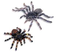 JIEYAO Figuras de araña realistas, 2 unidades, arañas de Halloween, decoración realista, tarántula gigante, modelo de acción, juguete para espeluznante, tema de casa, jardín